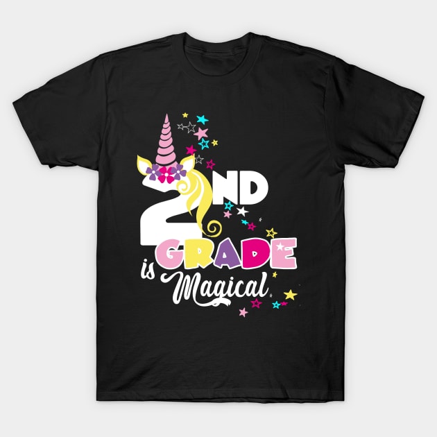 Second Grade Girls Unicorn 2nd Grader Magical Unicorn Lover Gift T-Shirt by Bezra